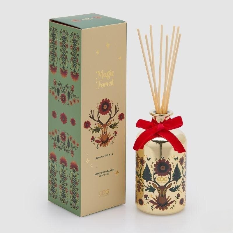 Diffusore di fragranza da 500 ml decorato con profumo autunnale “Foresta magica”, bastoncini inclusi e successivamente ricaricabile con altre fragranze